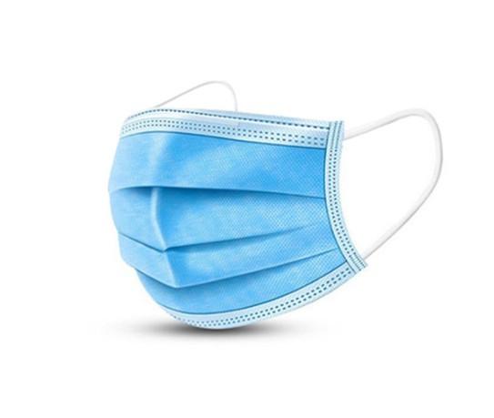 ready to ship disposable 3 Layer face mask in stock blue earloop pleated