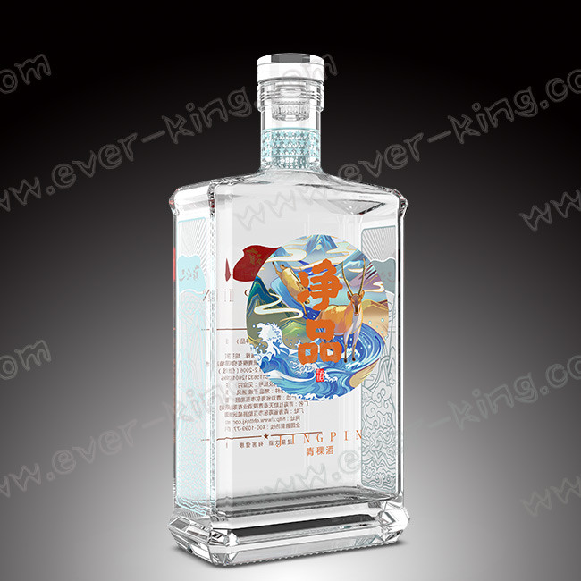 Plastic Cap 700ml Custom Glass Packaging For Cognac