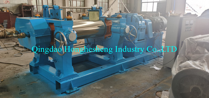 Nylon Bush Rubber Plastic Two Roll Mixing Mill PLC Control 5KW