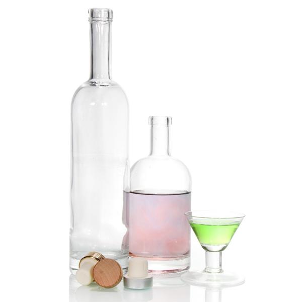 12oz Heavy Base Vodka Bottles Brewing For 750ml Clear Bordeaux Glass Liquor
