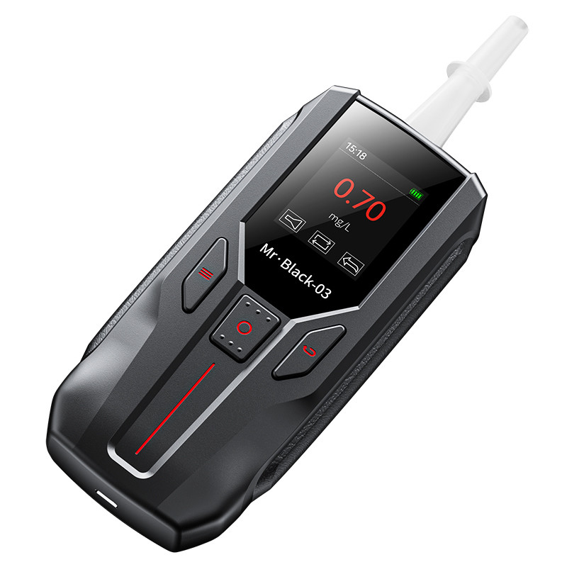 Fuel Cell Sensor Breath Analyser Machine Black Breath Test Machine For Alcohol