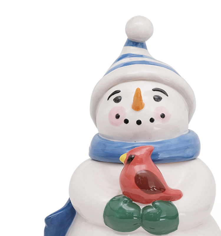 Ceramic Storage Jars With Lids Christmas Holiday Kitchen Coffee Tea Cookie Gift Ceramic Canister Jar 3D Handpainting