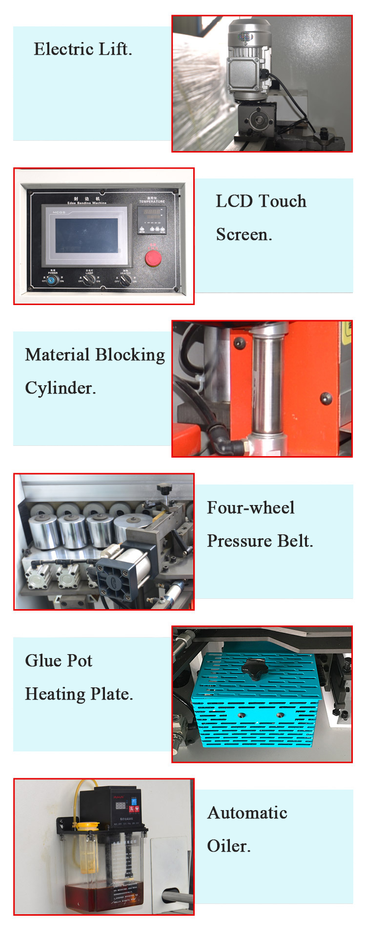 Automatic Edge Banding Machine for Manufacturing Plants Featuring Motor Bearing Engine