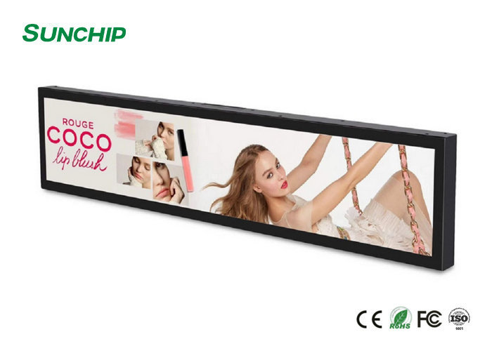 Ultra Wide Stretched Bar LCD Display Supermarket Shelf Edge HD Advertising Player