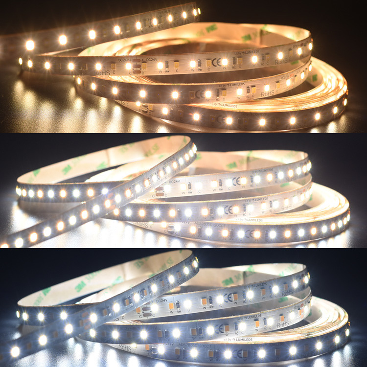 Outdoor Tunable White LED Strip Lights Addressable CCT 2835 Lumileds 120 LED Per Meter