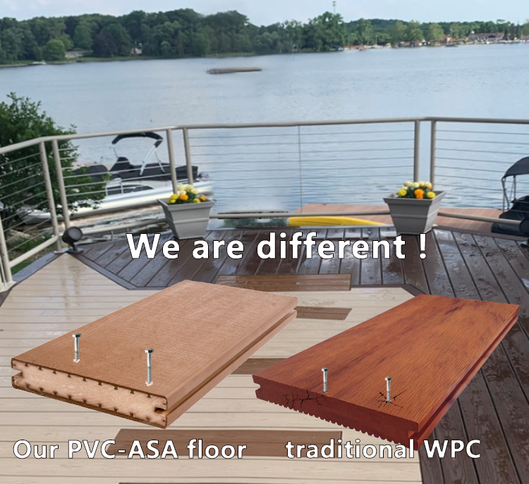 Advanced Engineering Outdoor PVC Garden Flooring Extruded Timber Elastic Composite Decking