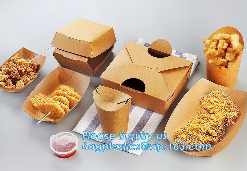 Cheap Cardboard foldable kraft paper lunch box with window,Lunch noodle fast food kraft paper box by customized logo pri