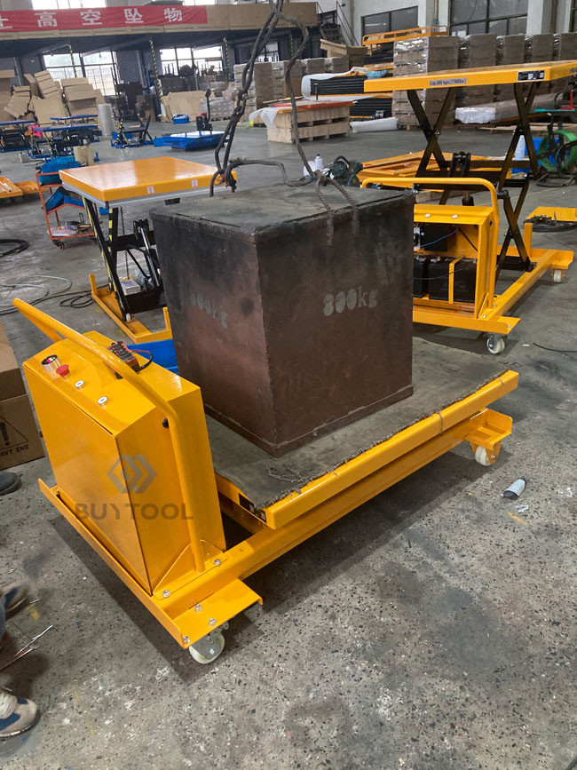 Electric Battery Powered Mobile Scissor Lift Table Workbench 500kg 1400mm Height