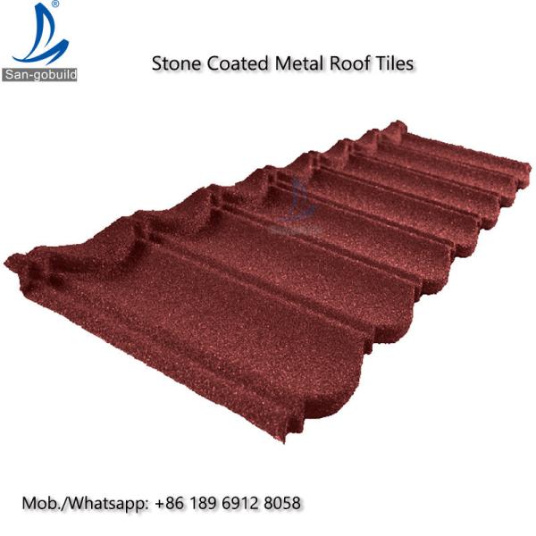 German Lightweight Stone Chips Coated Type Steel Roofing / Metal Galvanized