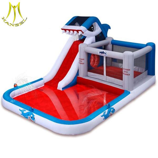 Hansel cheap indoor bounce round inflatable water slide for outdoor playground