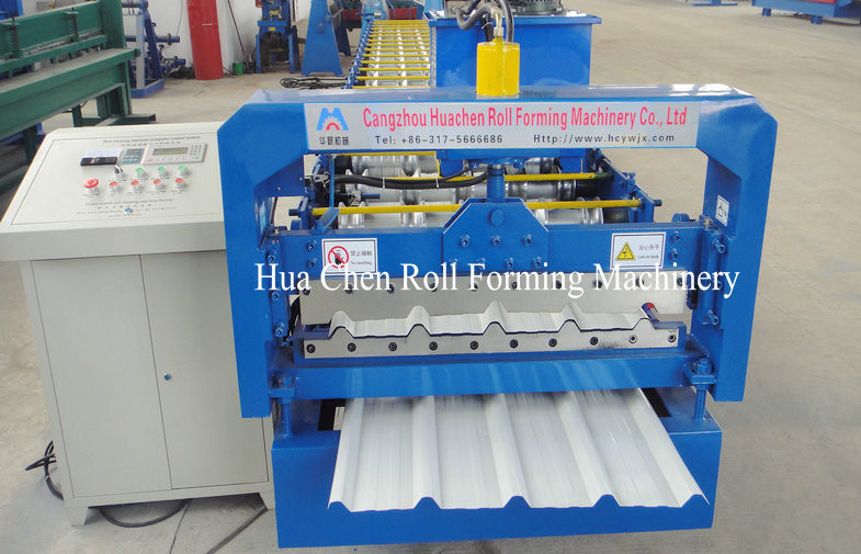 Speed 10 - 15m / min Roofing Sheet Roll Forming Machine For Construction Material
