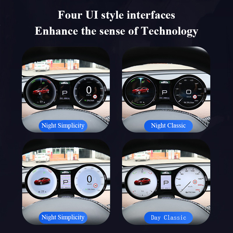 Selectable Warning Light Tesla Model Y Instrument Cluster Panel LCD 4.3 Inch