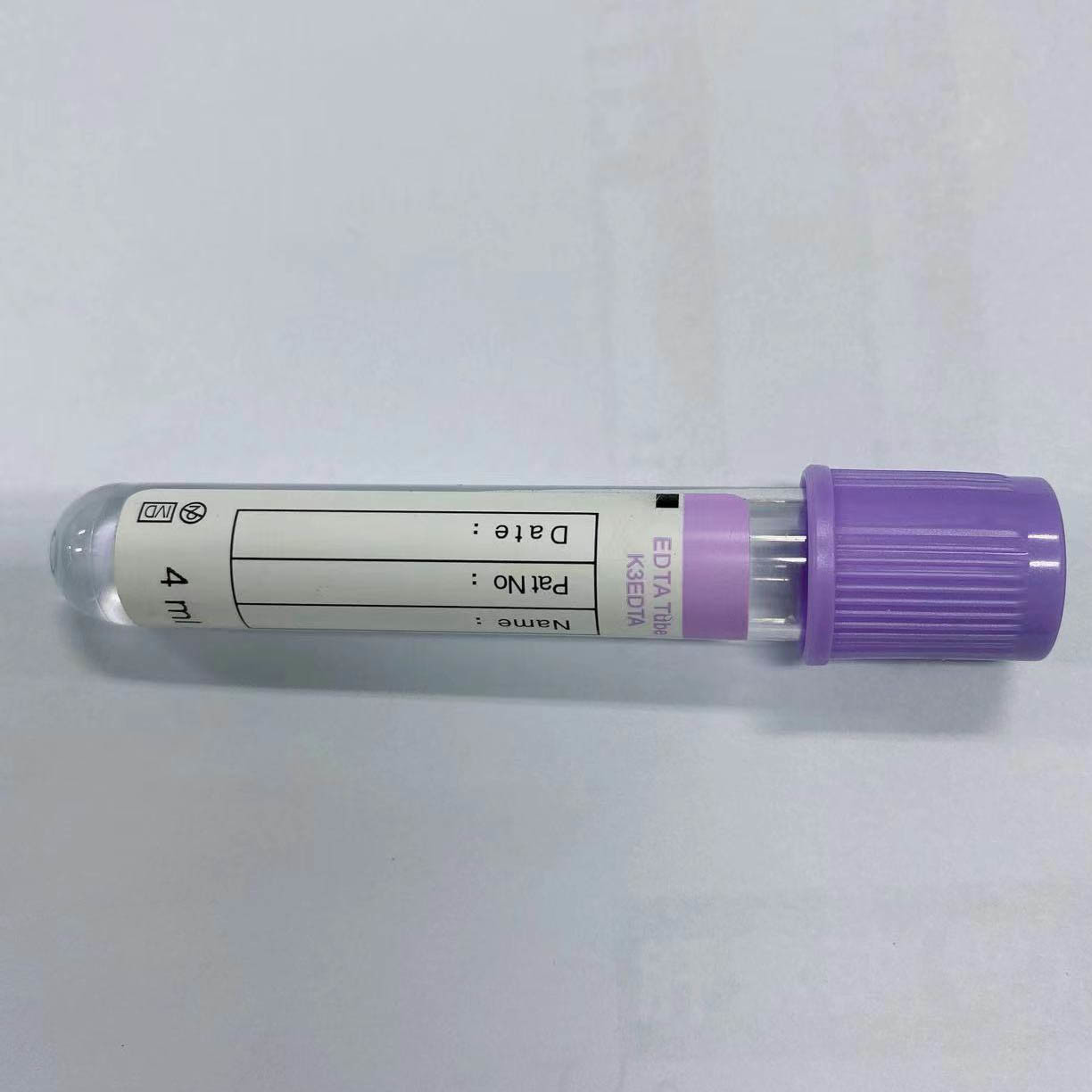 Vacuum Blood Collection Tube Purple Cap EDTA K2 K3 Whole Blood Collecting
