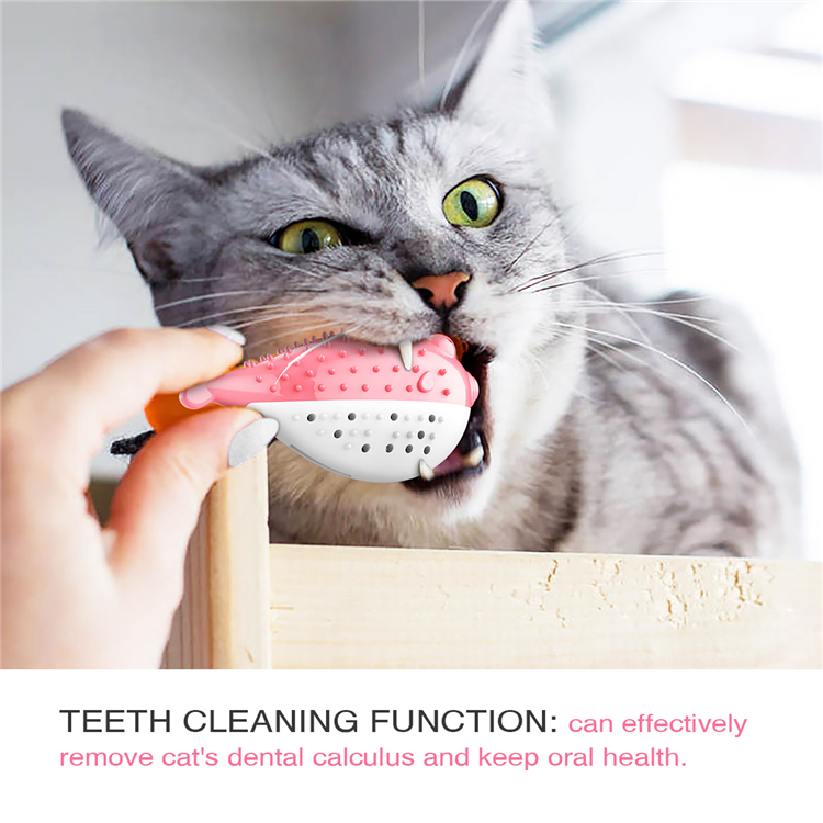New Cute Pet Cat Toothbrush Toy Catnip Flavor Silicone Simulation Fish Molar Stick Tooth Cleaning Toy Toothbrush