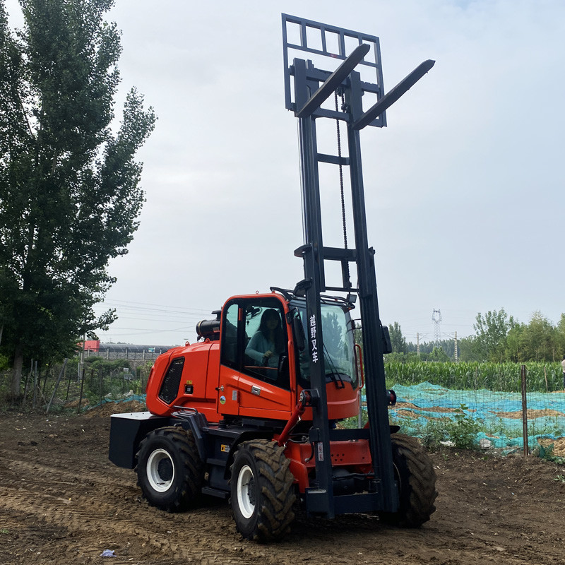 3.5 Ton 5ton CE EPA 4 Wheel Drive 3 Stage Mast Diesel 4WD Articulated Off Road All Rough Terrain Forklift