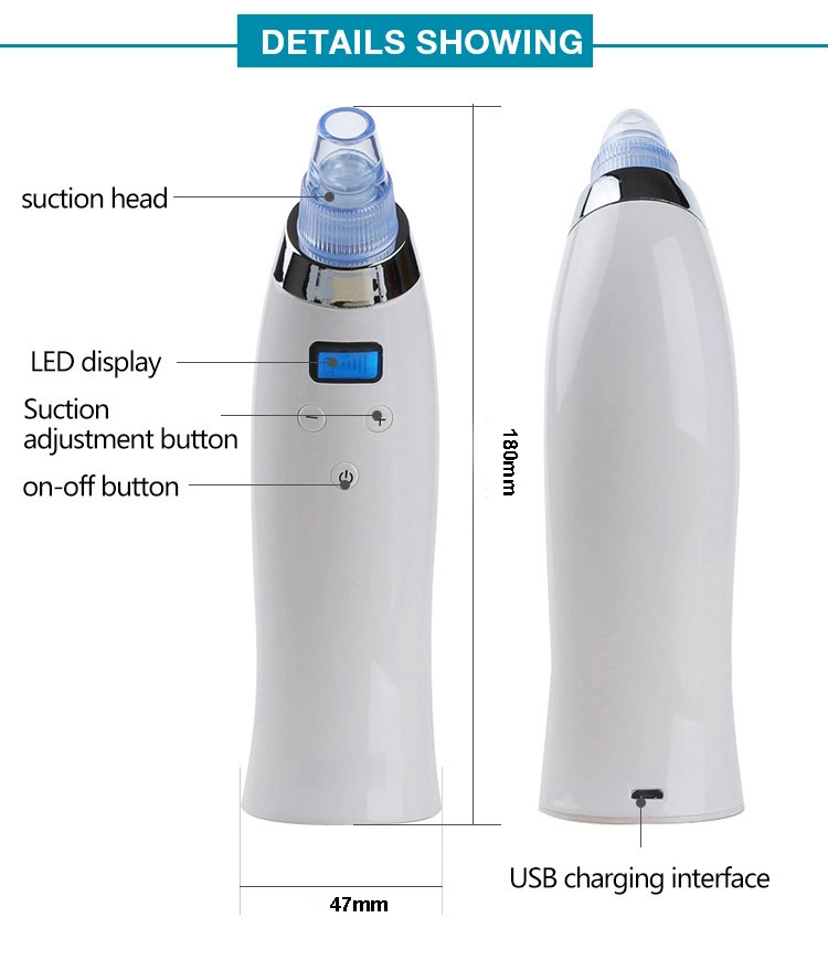 4 Replaceable Heads CE ROHS Vacuum Blackhead Remover