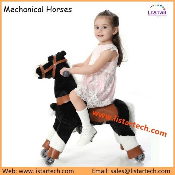 Children Ride on Toys Riding Horse Toy on Wheels, Kiddie Mechanical Pony Horses