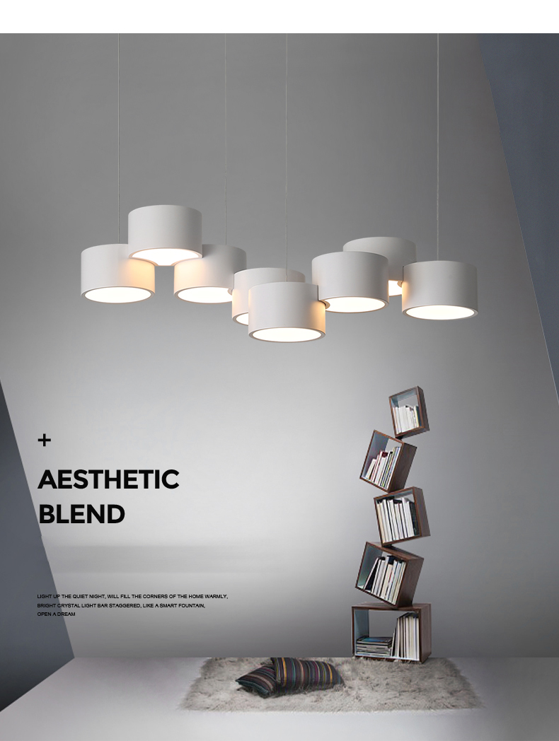 Modern Simple circular Chandelier Dining Room Kitchen Living Room white Chandelier (WH-MI-396)