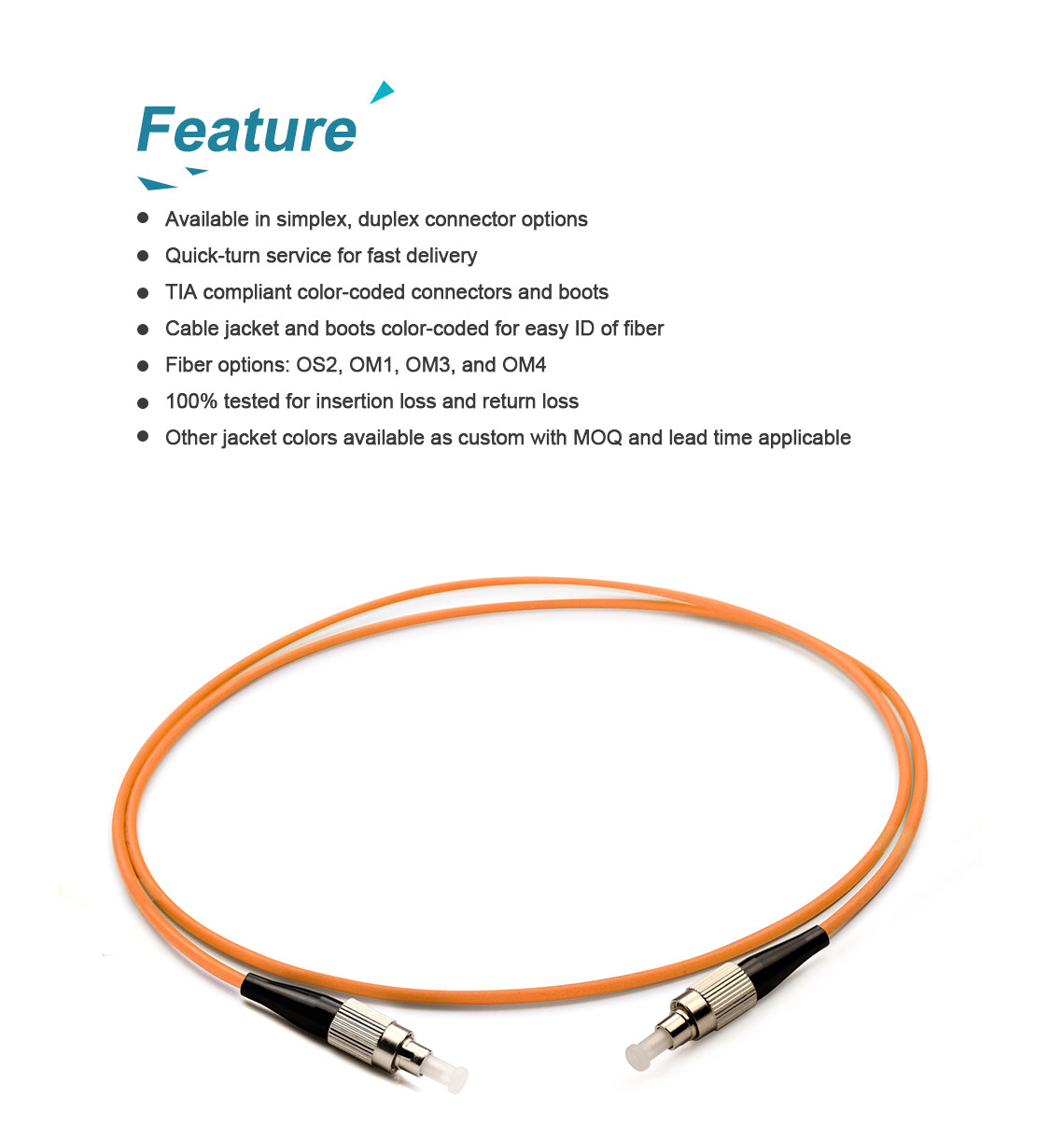 Duplex Multimode OM1 Fiber Optic Patch Cable FC/UPC-FC/UPC
