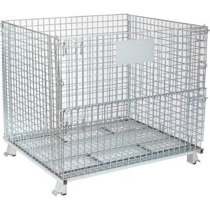 China Powder Coated Wire Mesh Container  With Reinforced Under Structure on sale