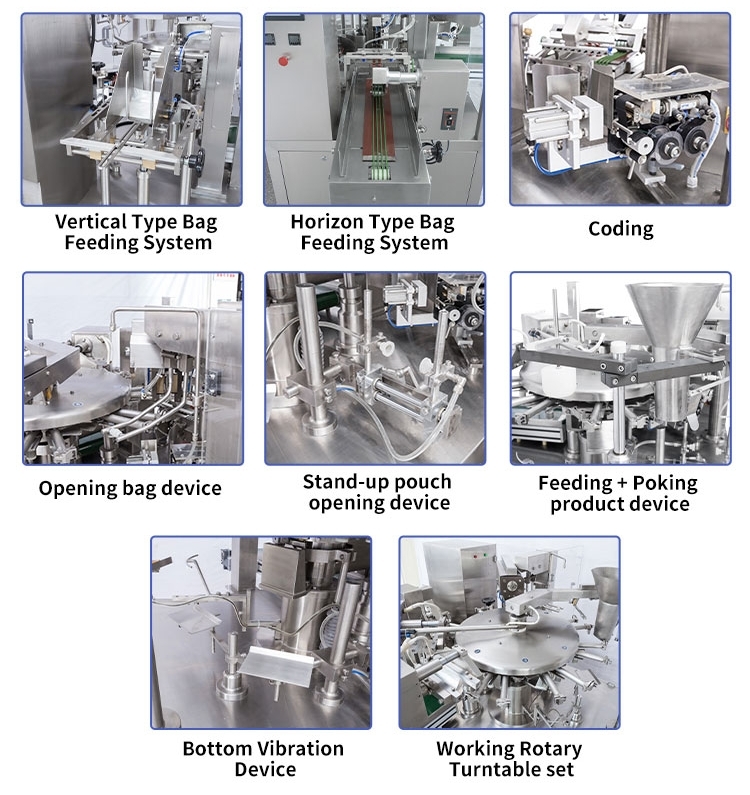 Chicken Popcorn Granule Packing Machine Premade Pouches Multi Function