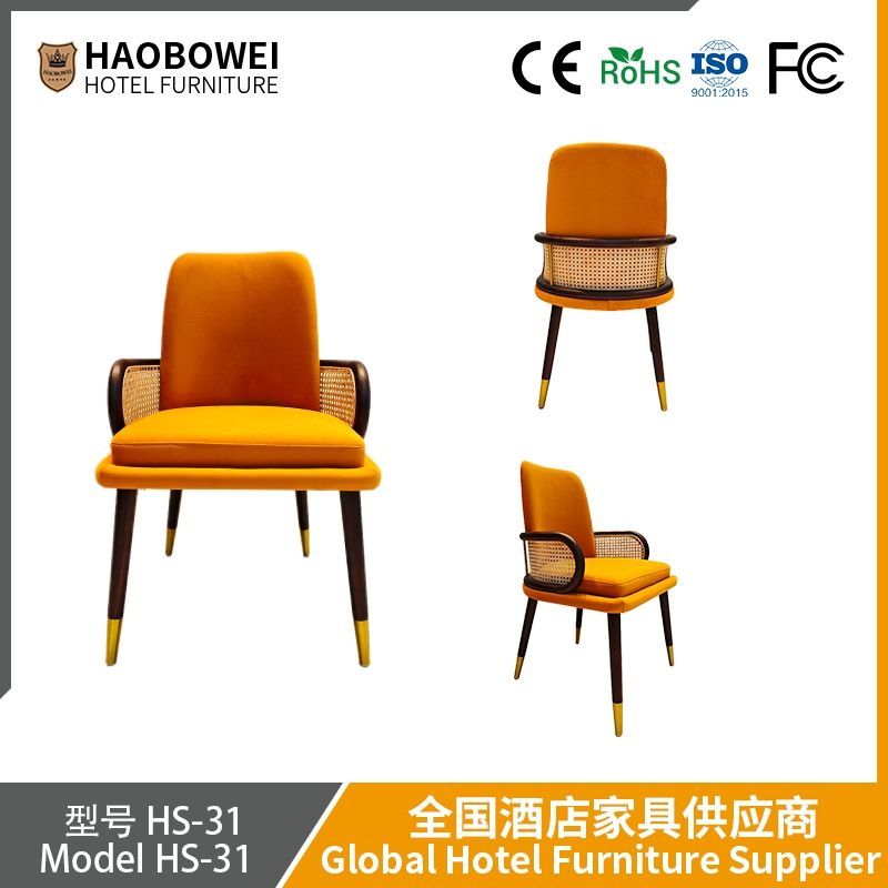 Retro Western Restaurant Cane Chairs Southeast Asian Themed Restaurant Tea Restaurant Wall-Mounted Solid Wood Chairs