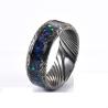 Buy cheap 8mm Damascus Steel Wedding Band Ring Galaxy Opal Inlayed For Men from wholesalers