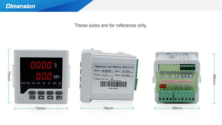 WSK302 72*72MM Digital Programmable Thermal Thermostat temperature And Humidity Controller With LED Display