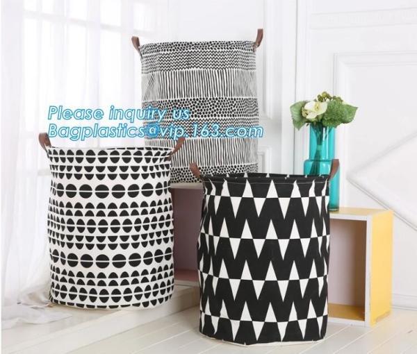 Large Foldable Waterproof Canvas Toy Storage Basket,manufacturer 100%cotton