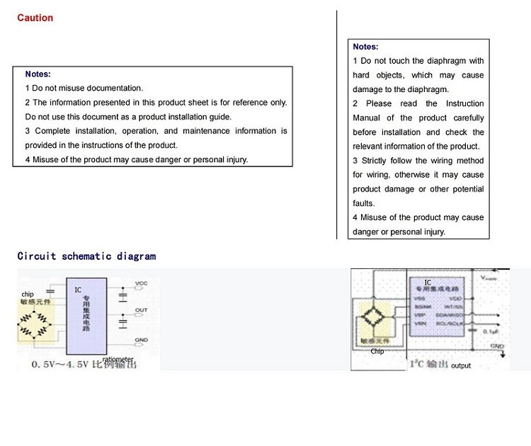 Intelligent Sensor Pressure Silicon Piezoresistive Pressure Sensor