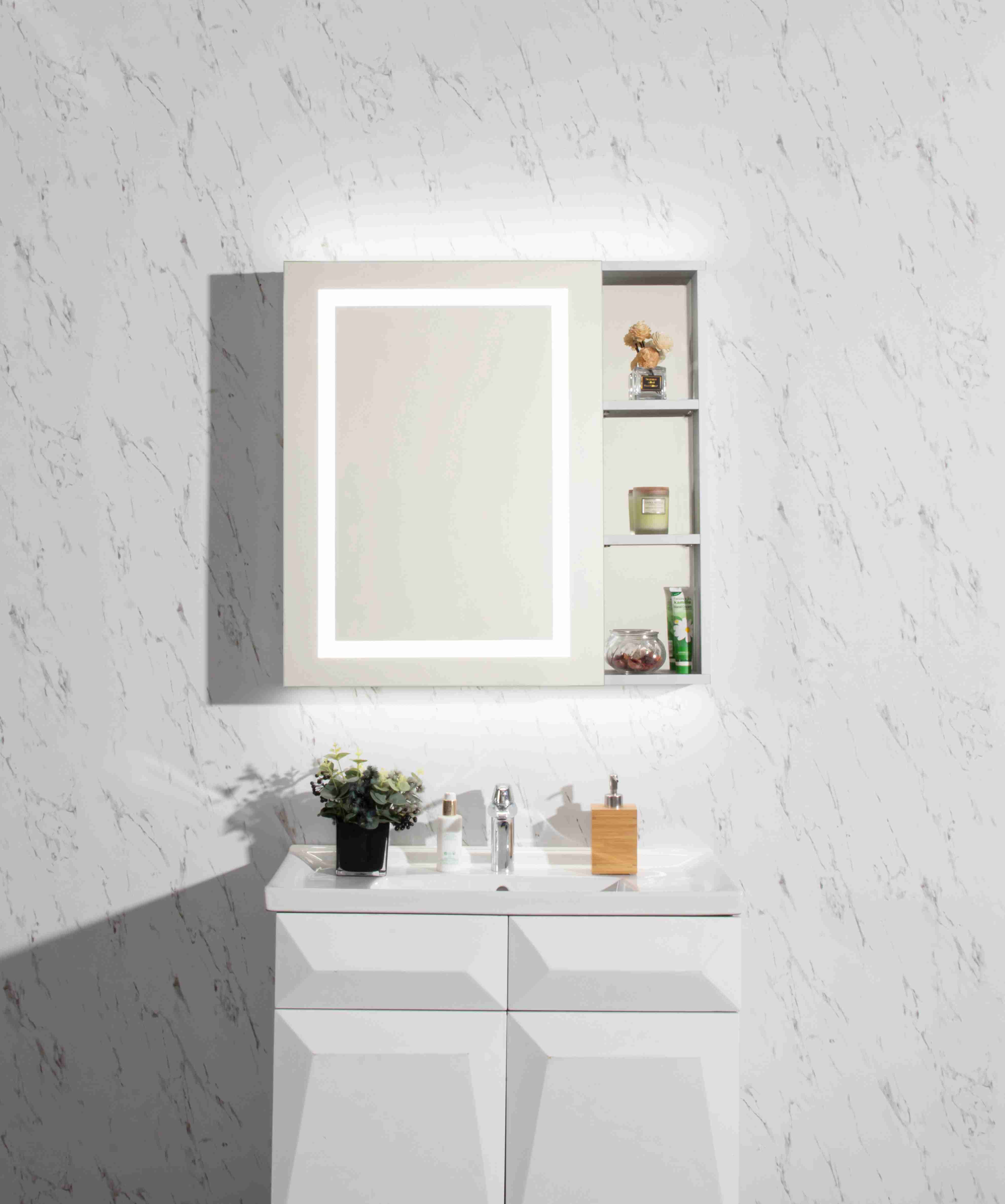 Installation Type Wall Mounted Bathroom Cabinet with LED Lights and Magnifying Glass