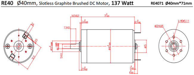 40mm coreless brush motor