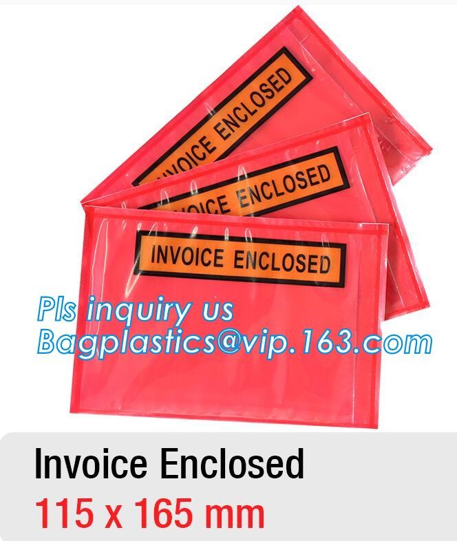 PP film 178*140mm invoice enclosed packing list envelopes, DHL Shipping pockets for waybill, A4 size plastic packing lis