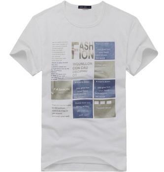 Quality 100% CVC Cotton Summer Custom Printed Tee Shirts Patch Logo / Short Sleeve for sale