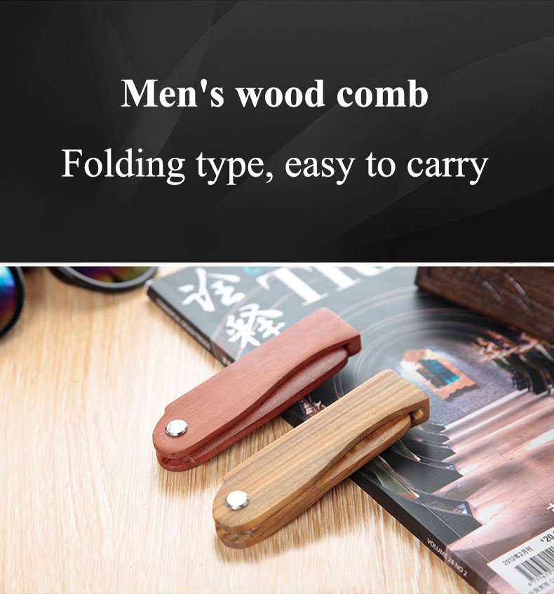 Comfortable Men's Foldable Beard Comb Folding Pocket Beard Comb SGS Certified