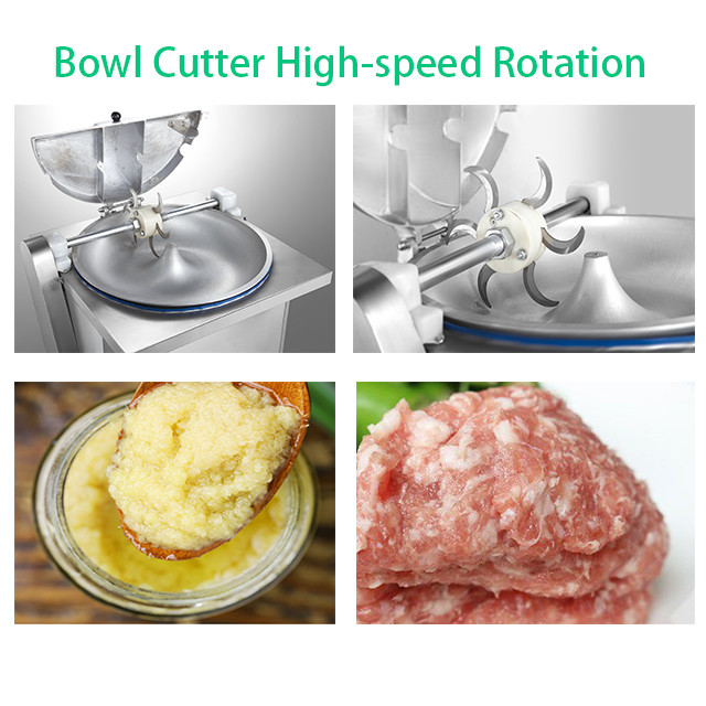 SS Commercial Meat Chopping Machine 125kg 300kg/h Meat Bowl Cutter Machine