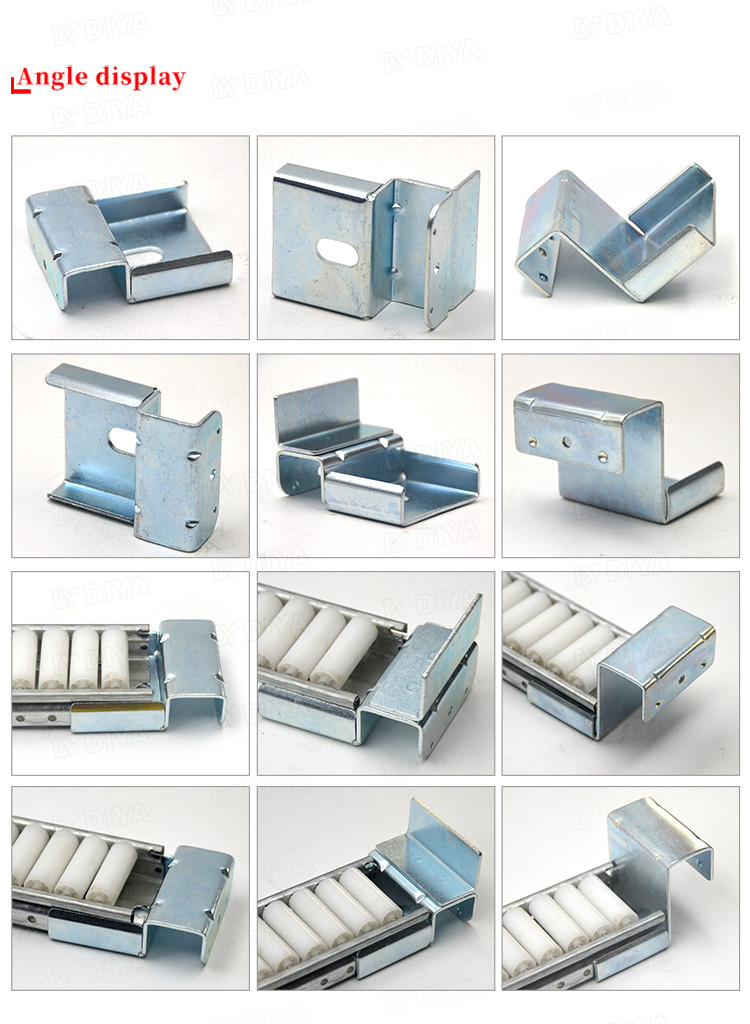End Joint Roller Track Hardware Cold Rolled Steel Material Galvanized Surface Treatment