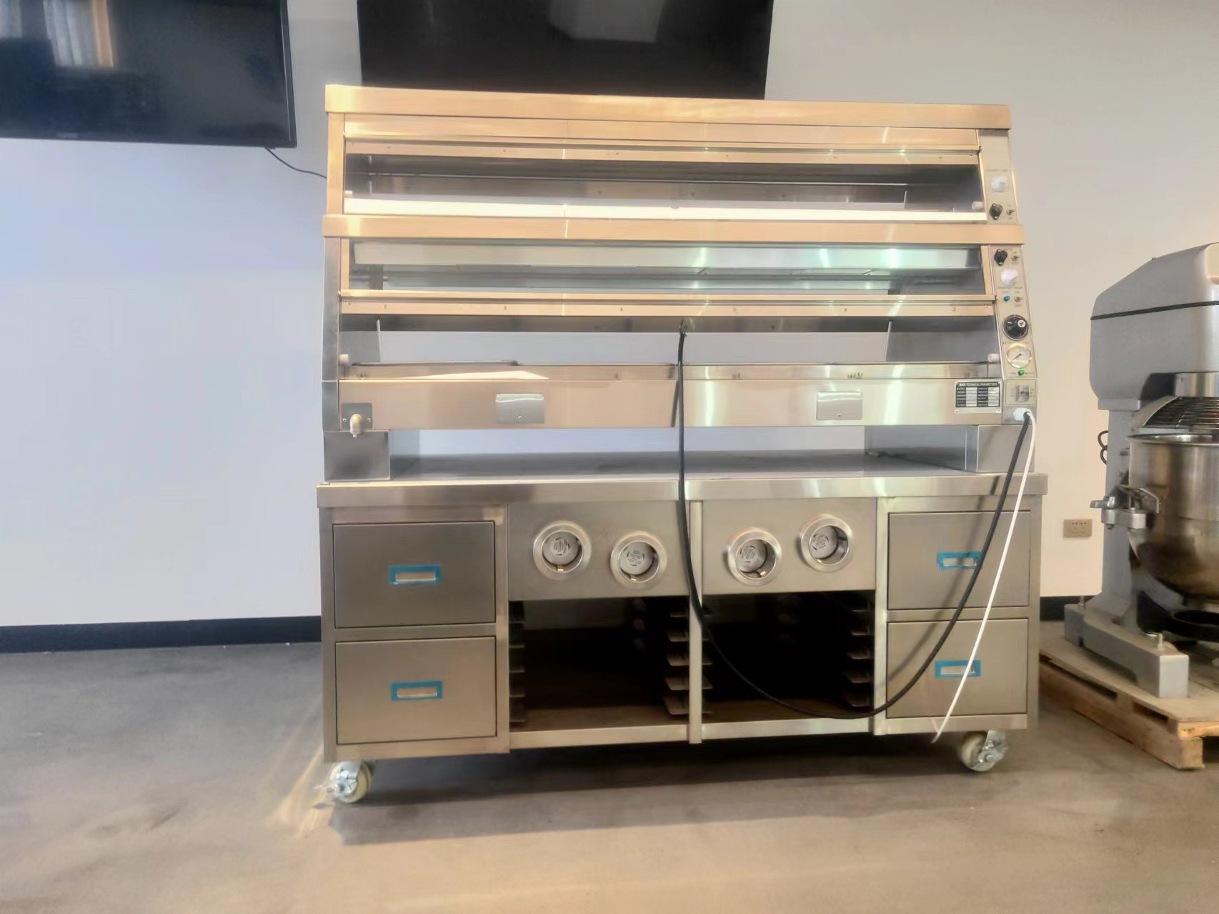 Horizontal Type Two Layer 220V KFC style Warming Showcase