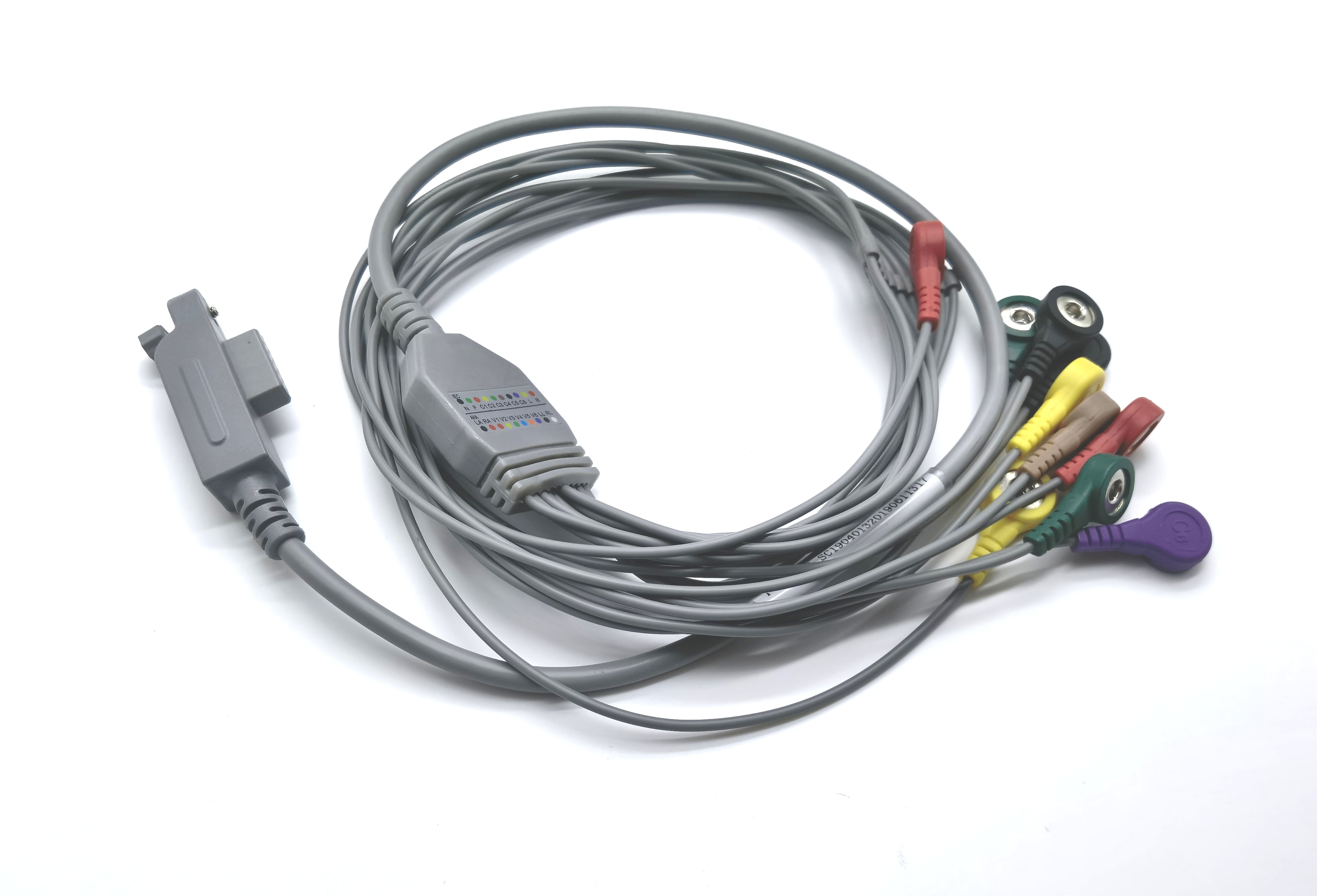 JinKe 10 Leads IEC AHA Holter ECG Lead Wires 0.25mA