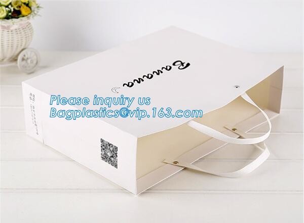 Luxury paper bags with handles Different Sizes,250gsm art paper shopping carrier bag custom printing with handle rope