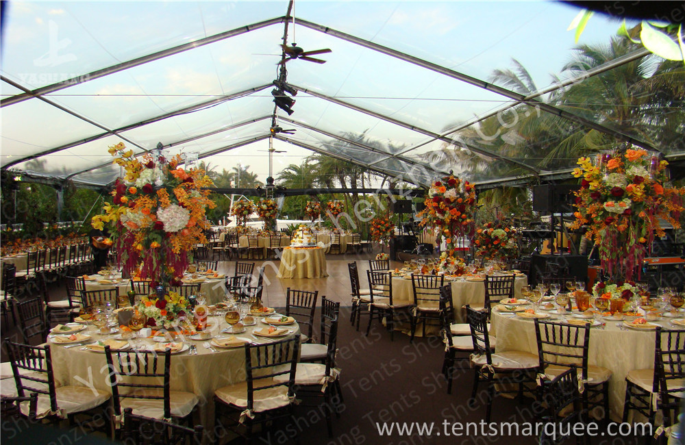 Wind Resistant Transparent Fabric clear event tent Canopy Structure