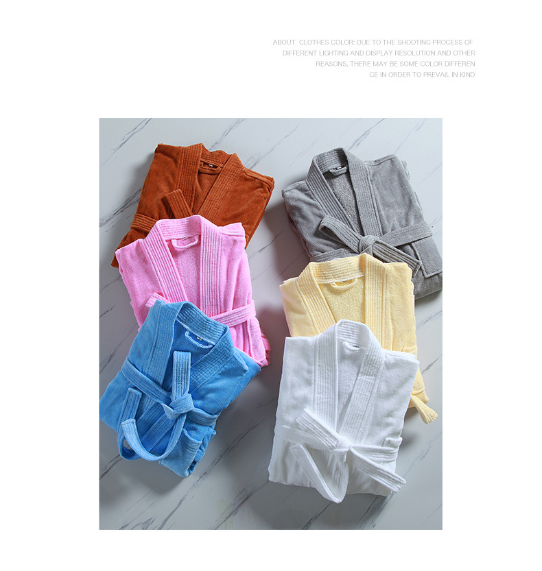 300-400g Unisex Cotton Bathrobe Towel Pajamas Spa Bathrobe Bath Robe Professional