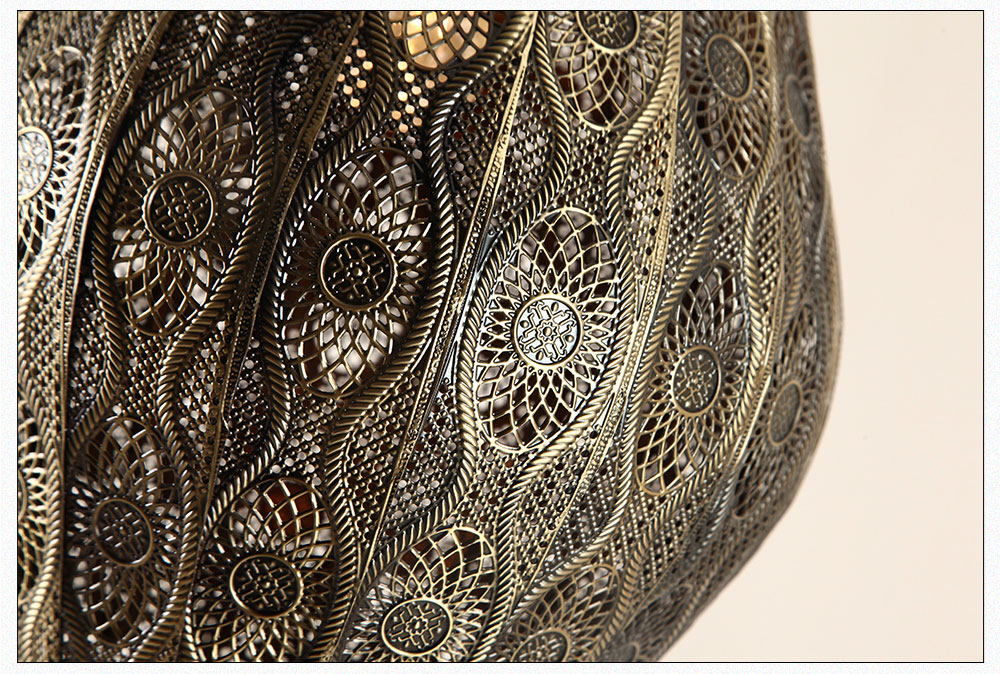 Metal Hollow Hanging Light Morocco Exotic Pendant Light for Turkish Southeast Asia Cloth Shop Light(WH-DC-20)