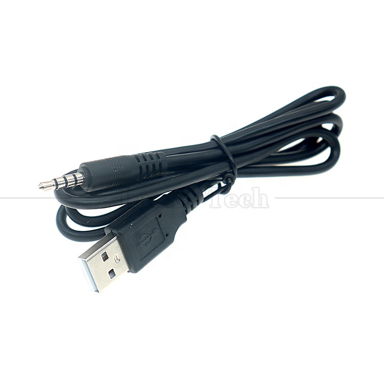 1M USB to 3.5mm 4 Poles DC Audio Jack Extension Cable for Car Speaker