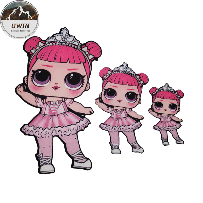 Various Design Doll Embroidered Badge Patch With Sequin / Weave Material