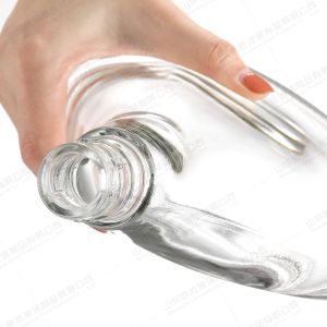 Conical Flat Glass Decanter 375ml 500ml 750ml With Hot Stamping Surface Handling