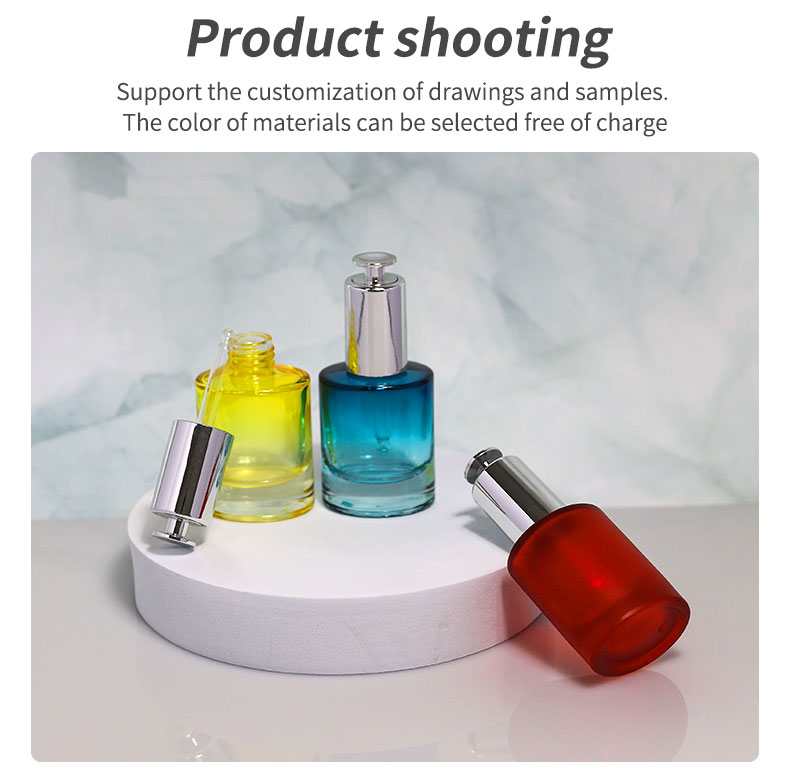 Frosted Luxury Cosmetic Packaging 30ml Black Glass Dropper Bottle