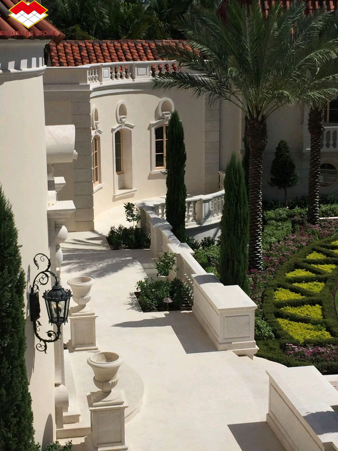 Customized Luxury Marble Staircase Handrail Column for Villa Style Interior Design