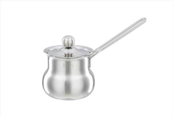 Middle east type stainless steel silver milk cup with lid and stainless steel handle& coffee pot