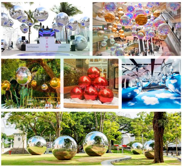 Mall Decoration Mini Reflective Mirror Disco Ball PVC Rainbow Colorful Big